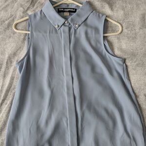 Karl Lagerfeld Light Blue Sleeveless Blouse